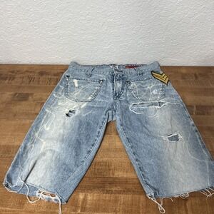 Vintage Guess Jeans Shorts Men's Size 29 Denim Blue Retro Distressed Y2K
